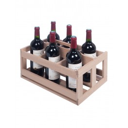 Wooden 6-bottle rack